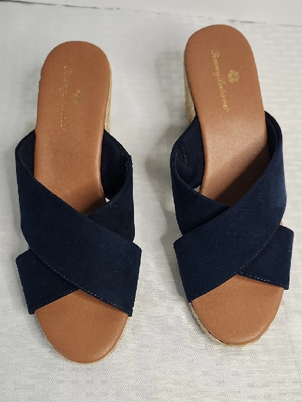 Tommy Bahama Navy Espadrille Wedge Sandals size 9.5
